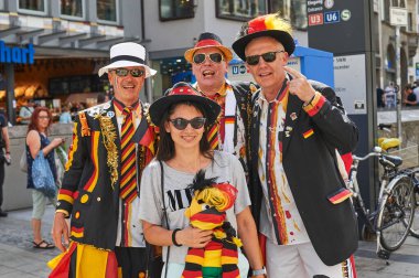 MUNİK, Almanya - 15 HAZİRAN 2021 GERÇEK FANLARI, EURO 2020. 