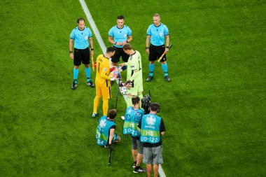 Münih, Almanya - 15 Haziran 2021: EURO 2020. Fransa Almanya 'ya karşı futbol maçı