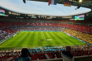 MUNICH, Almanya - 15 HAZİRAN 2021 Allianz Arena. EURO 2020. Fransa Almanya 'ya karşı futbol maçı