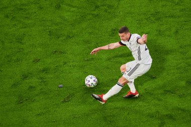 Münih, Almanya - 15 Haziran 2021: EURO 2020. Fransa Almanya 'ya karşı futbol maçı