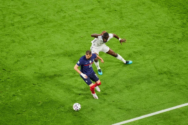 Münih, Almanya - 15 Haziran 2021: EURO 2020. Fransa Almanya 'ya karşı futbol maçı