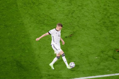 MUNICH, Almanya - 15 Haziran 2021: Matthias Ginter (4) EURO 2020. Fransa Almanya 'ya karşı futbol maçı