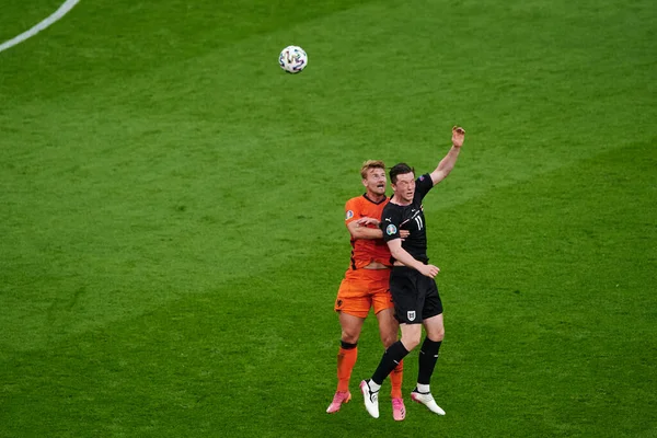 Amsterdam Netherlands Haziran 2021 Frenkie Jong Michael Gregoritsch Euro 2020 — Stok fotoğraf