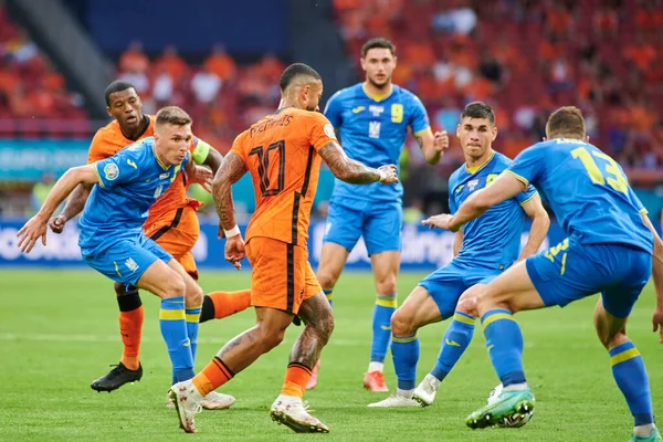 Inggris Amsterdam Netherlands June 2021 Memphis Depay Euro 2020 Pertandingan — Stok Foto