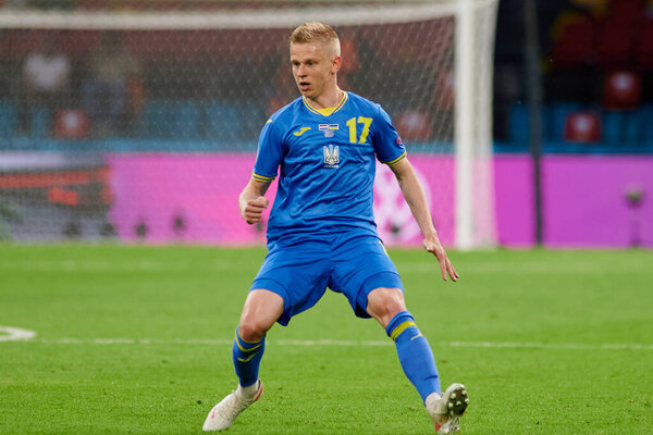 AMSTERDAM, NETHERLANDS - JUNE 13, 2021: Oleksandr Zinchenko (17). EURO 2020. The football match Ukraine vs Netherlands