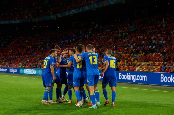 Amsterdam Netherlands June 2021 Ukraine National Team Euro 2020 Football — Stock Photo, Image