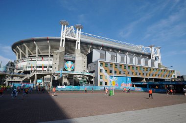 AMSTERDAM, NETHERLANDS - 17 Haziran 2021: Johan Cruijff Arena (Amsterdam Arena). EURO 2020. Avusturya-Hollanda futbol karşılaşması