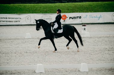 Kharkiv, Ukrayna - 11 Haziran 2021: Fei Dressage Dünya Kupası Kharkiv 2021
