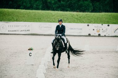 Kharkiv, Ukrayna - 11 Haziran 2021: Fei Dressage Dünya Kupası Kharkiv 2021