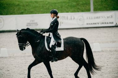 Kharkiv, Ukrayna - 11 Haziran 2021: Fei Dressage Dünya Kupası Kharkiv 2021