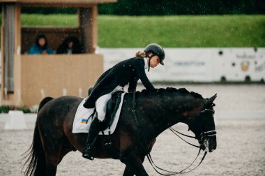 Kharkiv, Ukrayna - 11 Haziran 2021: Fei Dressage Dünya Kupası Kharkiv 2021
