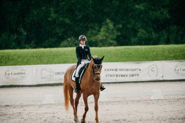 Kharkiv, Ukrayna - 11 Haziran 2021: Fei Dressage Dünya Kupası Kharkiv 2021