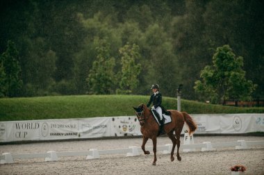Kharkiv, Ukrayna - 11 Haziran 2021: Fei Dressage Dünya Kupası Kharkiv 2021