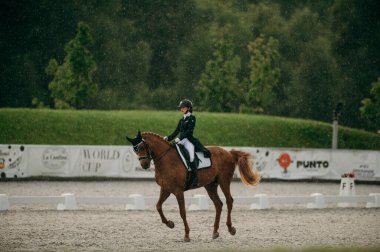 Kharkiv, Ukrayna - 11 Haziran 2021: Fei Dressage Dünya Kupası Kharkiv 2021