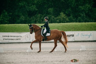 Kharkiv, Ukrayna - 11 Haziran 2021: Fei Dressage Dünya Kupası Kharkiv 2021