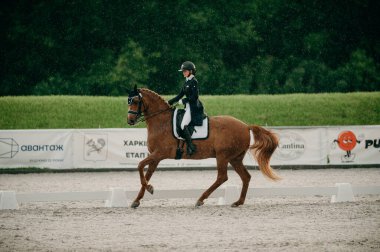 Kharkiv, Ukrayna - 11 Haziran 2021: Fei Dressage Dünya Kupası Kharkiv 2021