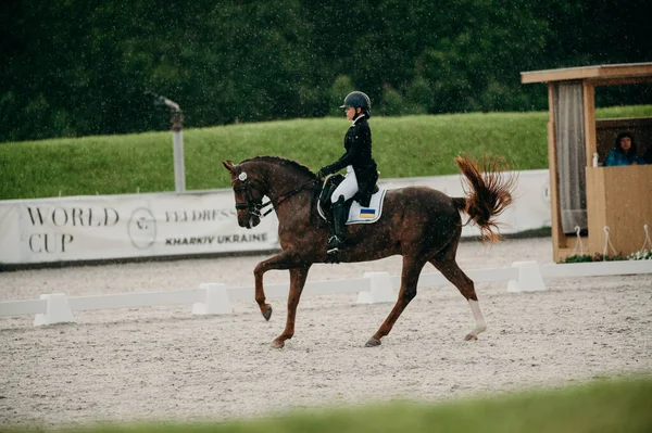 Kharkiv, Ukrayna - 11 Haziran 2021: Fei Dressage Dünya Kupası Kharkiv 2021