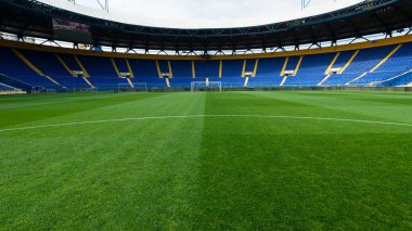 KHARKIV, UKRAINE - 27 Mayıs 2021 Futbol Stadyumu OSK Metalisti