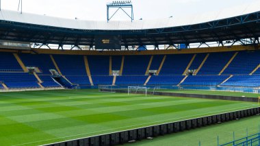 KHARKIV, UKRAINE - 27 Mayıs 2021 Futbol Stadyumu OSK Metalisti