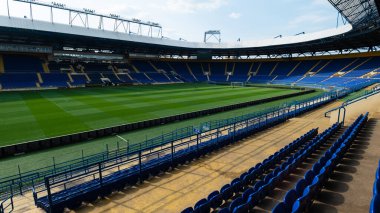 KHARKIV, UKRAINE - 27 Mayıs 2021 Futbol Stadyumu OSK Metalisti