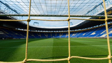 KHARKIV, UKRAINE - 27 Mayıs 2021 Futbol Stadyumu OSK Metalisti