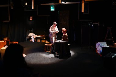 KHARKIV, UKRAINE - 27 Haziran 2021: Theatre Post Scriptum. Gelver 'ın Gecesi 