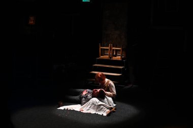 KHARKIV, UKRAINE - 27 Haziran 2021: Theatre Post Scriptum. Gelver 'ın Gecesi 