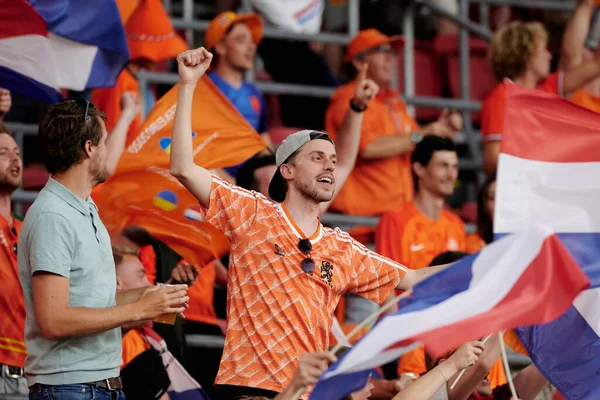 Amsterdam Netherlands June 2021 Fans Netherlands Euro 2020 Football Match — Stock Photo, Image