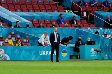 AMSTERDAM, NETHERLANDS - 13 Haziran 2021 Andriy Shevchenko, EURO 2020. Ukrayna, Hollanda 'ya karşı.