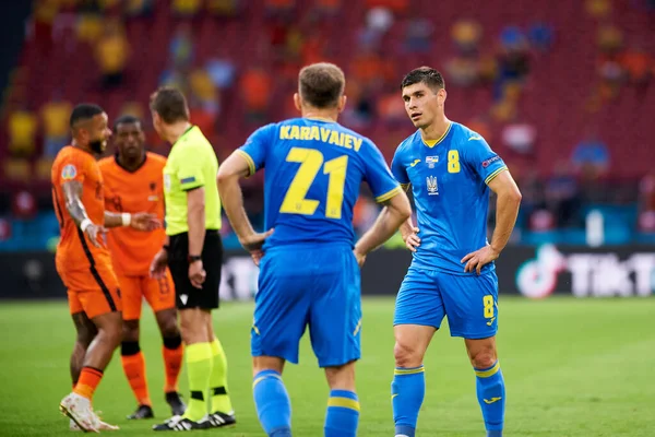 Amsterdam Países Bajos Junio 2021 Ruslan Malinovskyi Euro 2020 Partido —  Fotos de Stock