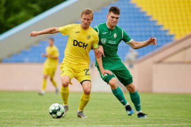 KHARKIV, UKRAINE - 6 Temmuz 2021: Sezon öncesi futbol maçı FC Metallist - FC Kvadro