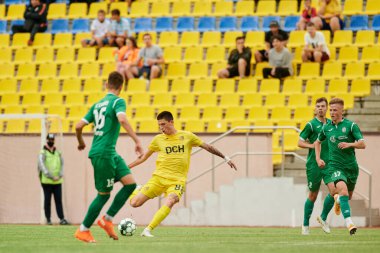 KHARKIV, UKRAINE - 6 Temmuz 2021: Sezon öncesi futbol maçı FC Metallist - FC Kvadro