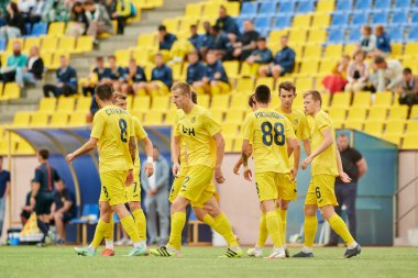 KHARKIV, UKRAINE - 6 Temmuz 2021: Sezon öncesi futbol maçı FC Metallist - FC Kvadro