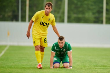 KHARKIV, UKRAINE - 6 Temmuz 2021: Sezon öncesi futbol maçı FC Metallist - FC Kvadro