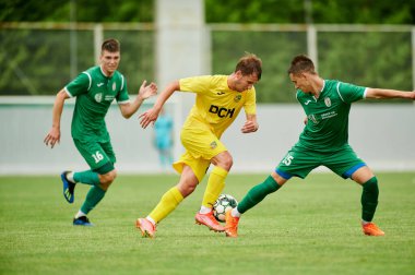 KHARKIV, UKRAINE - 6 Temmuz 2021: Sezon öncesi futbol maçı FC Metallist - FC Kvadro