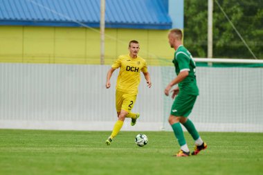 KHARKIV, UKRAINE - 6 Temmuz 2021: Sezon öncesi futbol maçı FC Metallist - FC Kvadro