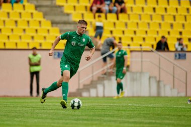 KHARKIV, UKRAINE - 6 Temmuz 2021: Sezon öncesi futbol maçı FC Metallist - FC Kvadro