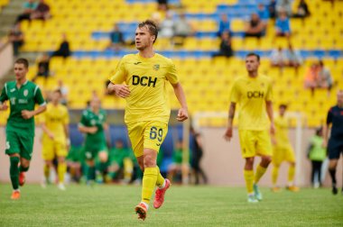 KHARKIV, UKRAINE - 6 Temmuz 2021: Sezon öncesi futbol maçı FC Metallist - FC Kvadro