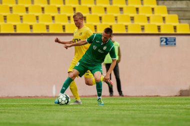 KHARKIV, UKRAINE - 6 Temmuz 2021: Sezon öncesi futbol maçı FC Metallist - FC Kvadro