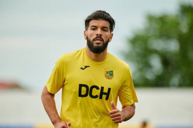 KHARKIV, UKRAINE - 6 Temmuz 2021: Fares Bahlouli. Sezon öncesi futbol maçı FC Metalisti - FC Kvadro