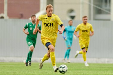 KHARKIV, UKRAINE - 6 Temmuz 2021: Sezon öncesi futbol maçı FC Metallist - FC Kvadro