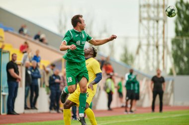 KHARKIV, UKRAINE - 6 Temmuz 2021: Sezon öncesi futbol maçı FC Metallist - FC Kvadro