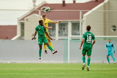 KHARKIV, UKRAINE - 6 Temmuz 2021: Sezon öncesi futbol maçı FC Metallist - FC Kvadro