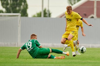 KHARKIV, UKRAINE - 6 Temmuz 2021: Sezon öncesi futbol maçı FC Metallist - FC Kvadro