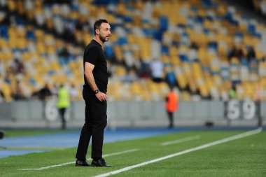 KYIV, UKRAINE - 24 JULY, 2021: coach Roberto De Zerbi during the football match of Ukraine Premiere LeagueFC Shakhtar - FC Ingulec
