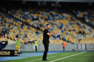 KYIV, UKRAINE - 24 JULY, 2021: coach Roberto De Zerbi during the football match of Ukraine Premiere LeagueFC Shakhtar - FC Ingulec