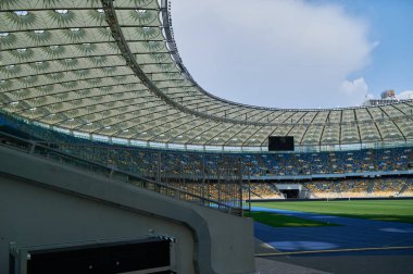 KYIV, UKRAINE - 17 Temmuz 2021 NSC Olimpiyatları. Futbol stadyumu.