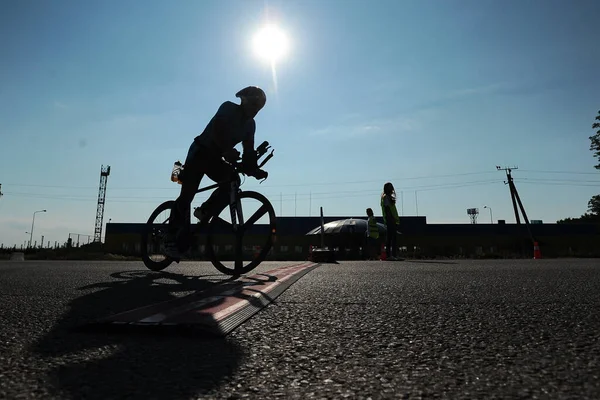 Kharkiv Ucrânia Agosto 2021 Athlet Nas Competições Iron Way Triathlon — Fotografia de Stock