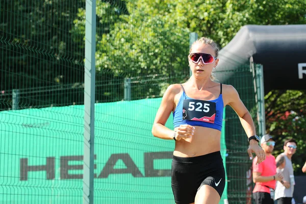 Kharkiv Ukraine August 2021 Athlet Beim Iron Way Triathlon 2021 — Stockfoto