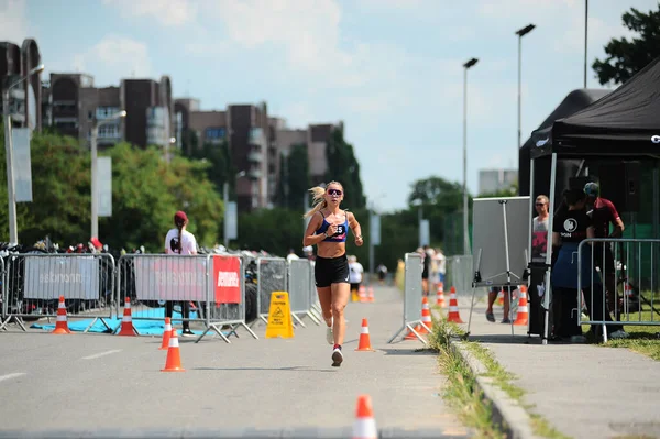 Kharkiv Ukraine August 2021 Athlet Beim Iron Way Triathlon 2021 — Stockfoto